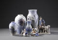 Samling figurer og vaser, porcelæn. BG og Kgl.P. 8