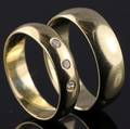 Forlovelses-vielsesringe med diamanter