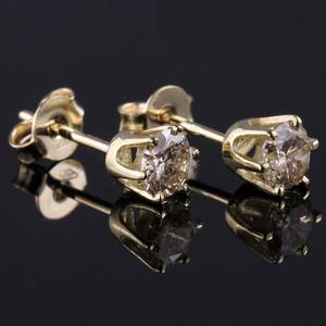 Par brillant ørestikker ca. 0.80 ct.