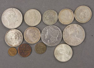 Samling div. sølvmønter mm. 13