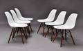 Charles Eames 1907 - 1978. Sæt på seks skalstole, model DSW 6