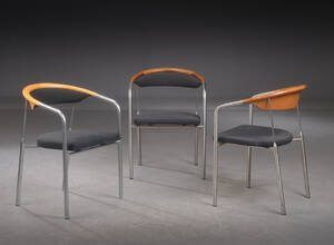 Henrik Tengler, sæt på tre armstole, model Chairman 3 