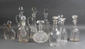 Samling karafler af klart glas, 1800 - 1900-tallet 10