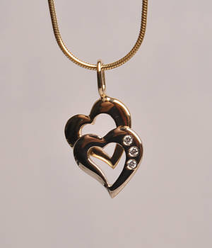 Halskæde med brillanthjerte