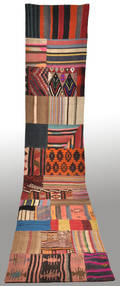 Persisk Patchwork kelim, 420 x 78 cm
