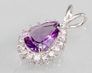 Ametyst- og diamantvedhæng
