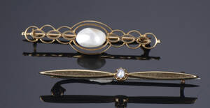 To brocher  af 14 kt guld 2