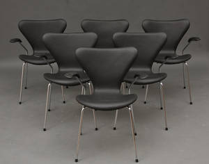 Arne Jacobsen model 3207, sort læder 6