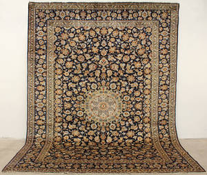 Matta, Stor blå Keshan, Persien, 415x303