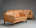 Stouby. Fritstående tre og to-personers sofa, model Eva, betrukket med læder. 2   Denne vare er sat til omsalg under nyt varenummer 4343009