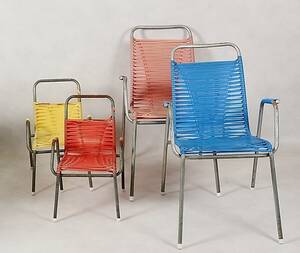 KARMSTOLAR SAMT BARNSTOLAR 4 st, 1900-talets mitt.