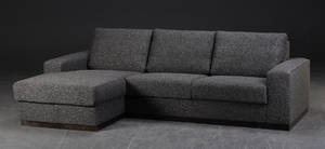Moderne 3-personers sofa med chaiselong. Model Julia antrazitgrå