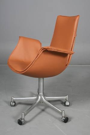 Preben Fabricius Jørgen Kastholm Tulip Chair, kontorstol. nypolstret