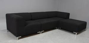 Modulsofa, 3-personers sofa med chaiselong. Model Ibiza, sort