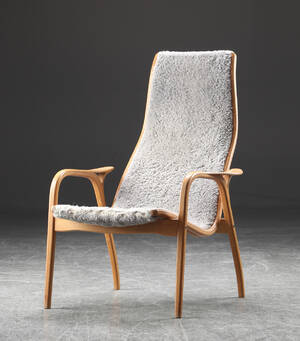 Yngve Ekström. Lamino lænestol, eg 