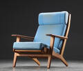Hans J. Wegner. Højrygget lænestol GE-290A, eg