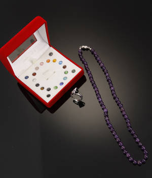 Stenperlering og ametysthalskæde 2