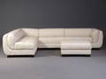 Stor læder-hjørnesofa med puf 3