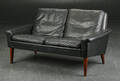 To-pers. sofa, læder og palisander, Dansk design 1970erne