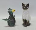 2 st. figuriner Katt samt fågel 1900-tal