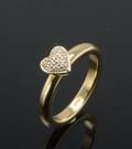 Ring med pavéfattet brillanthjerte, 14 kt. guld