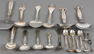 Samling sølv bestik bl.a Georg jensen 20