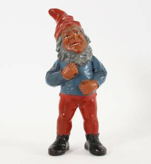 Tomtefigurin i lergods, omkring 1900-talets mitt