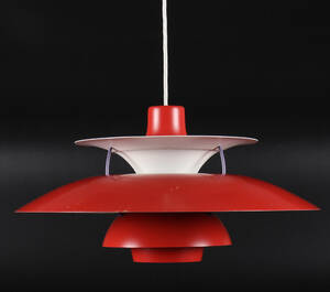 Poul Henningsen. PH5 pendel, rødlakeret 