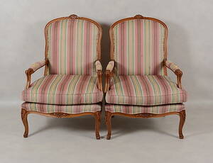 KARMSTOLAR, 1 par, rokokostil, 1900-tal.