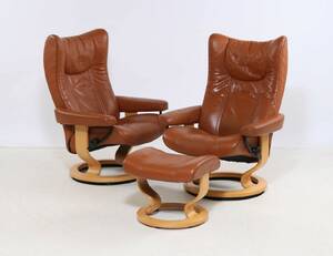 Ekornes Stressless. Par lænestole samt skammel 3