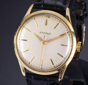 Vintage Eterna, herrearmbåndsur af 14 karat guld