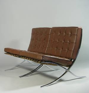Mies van der Rohe, Paar Barcelona Chairs, für Knoll  2
