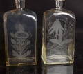 PLUNTOR, 2 stycken, glas, slipad dekor, 1800-tal.