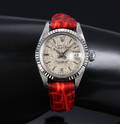 Rolex Datejust. Vintage dameur i 18 kt. hvidguld med sølvfarvet skive - cert. 1974
