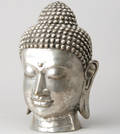Buddha hoved i forsølvet bronze
