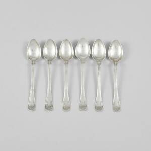 Teskedar, 6 st. silver