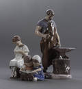 BG. Tre figurer, porcelæn. 3