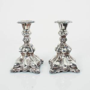 LJUSSTAKAR, barockstil, nysilver