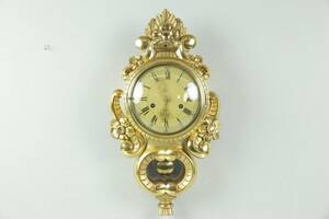 VÄGGPENDYL, förgylld och bronserad