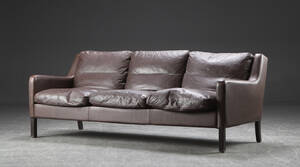Tre-pers. sofa, dansk møbelproducent, læder