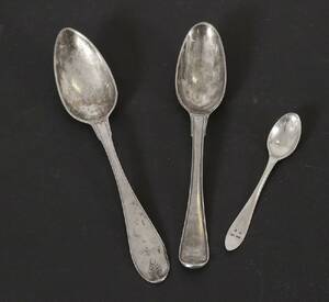 Skedar i silver 3st, 171800-tal