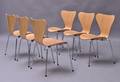 Arne Jacobsen 1901-1971. Sæt på seks stole i bøg, model 3107 6