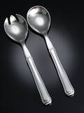 Georg Jensen. Dobbeltriflet salatsæt med skafter af sterlingsølv 2