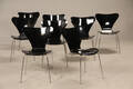 Arne Jacobsen. Sæt stole, model 3107 - syveren 8 Denne vare er sat til omsalg under nyt varenummer 4730664