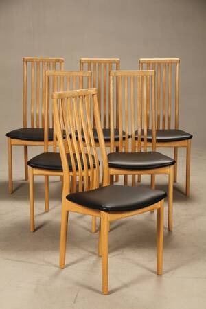 Seks spisestole af bøgetræ 6 Denne vare er sat til omsalg under nyt varenummer 4728529