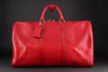Louis Vuitton. Weekend  rejsetaske. Rødt epi læder. Model Keepall 50.