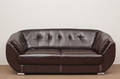 Tre-pers. sofa, brunt læder.