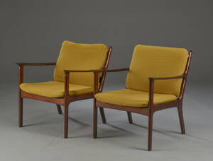 Ole Wanscher. Par lænestole af mahogni, model PJ 112 2