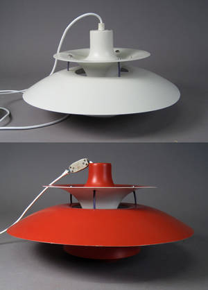 Poul Henningsen. PH-5 pendler - hvid og rød 2
