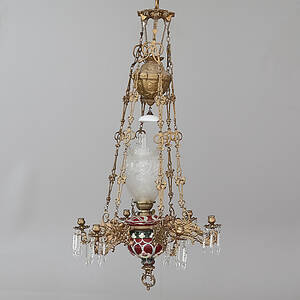 TAKFOTOGENLAMPA, majolika, 181900-tal.